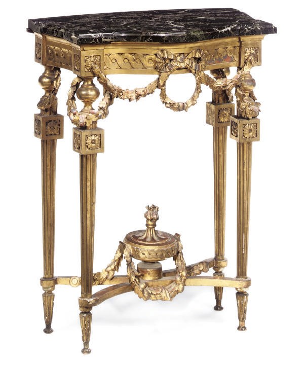 A FRENCH GILTWOOD CONSOLE TABLE
