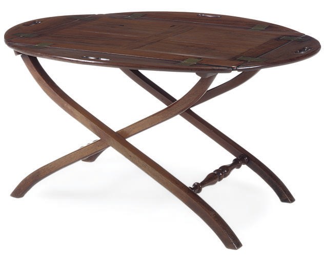 A REGENCY MAHOGANY BUTLER'S TRAY ON STAND