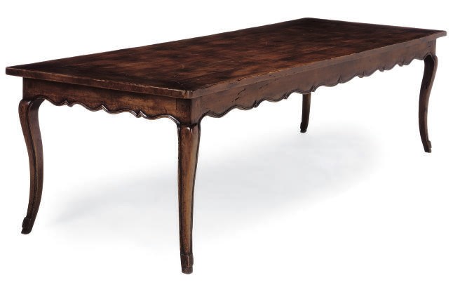 A FRENCH CHERRY WOOD FARMHOUSE TABLE
