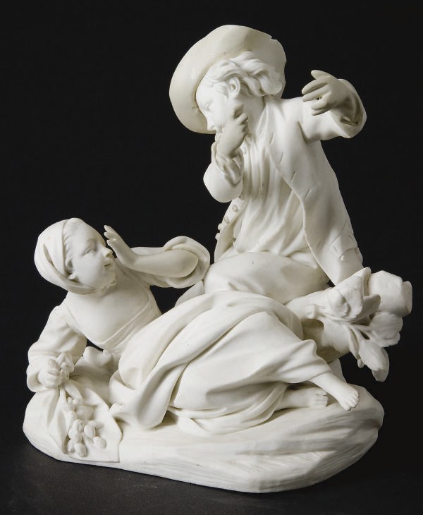 GROUPE EN BISCUIT DE PORCELAINE TENDRE DE SEVRES DU XVIIIEME SIECLE