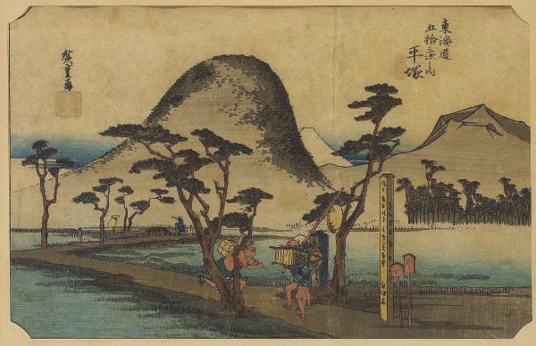 UNE ESTAMPE D'UTAGAWA HIROSHIGE ET UNE ESTAMPE DE KITAGAWA UTAMARO