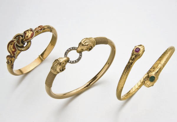 BRACELETS EMERAUDE, RUBIS, EMAIL ET DIAMANTS