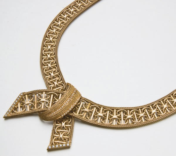 COLLIER DIAMANTS ET OR