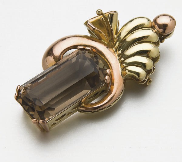 BROCHE QUARTZ FUME
