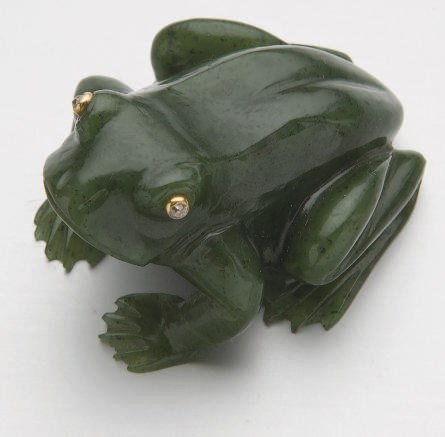 FIGURINE JADE NEPHRITE ET DIAMANTS