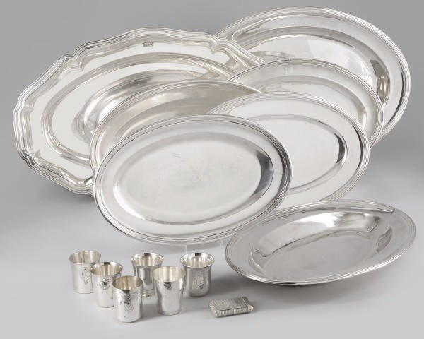 ENSEMBLE EN ARGENT ET METAL ARGENTE