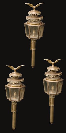 CINQ LANTERNES DE FIACRE DU XIXEME SIECLE