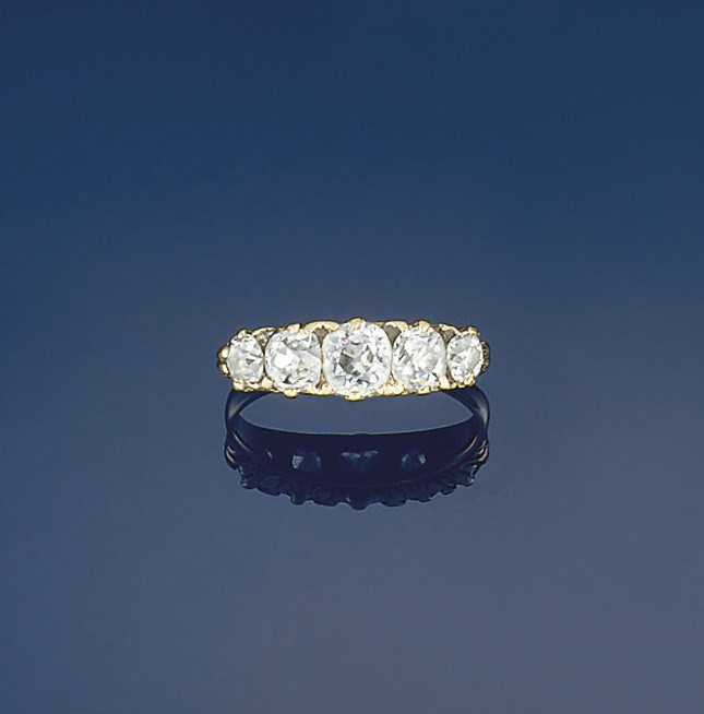A Victorian diamond five stone ring