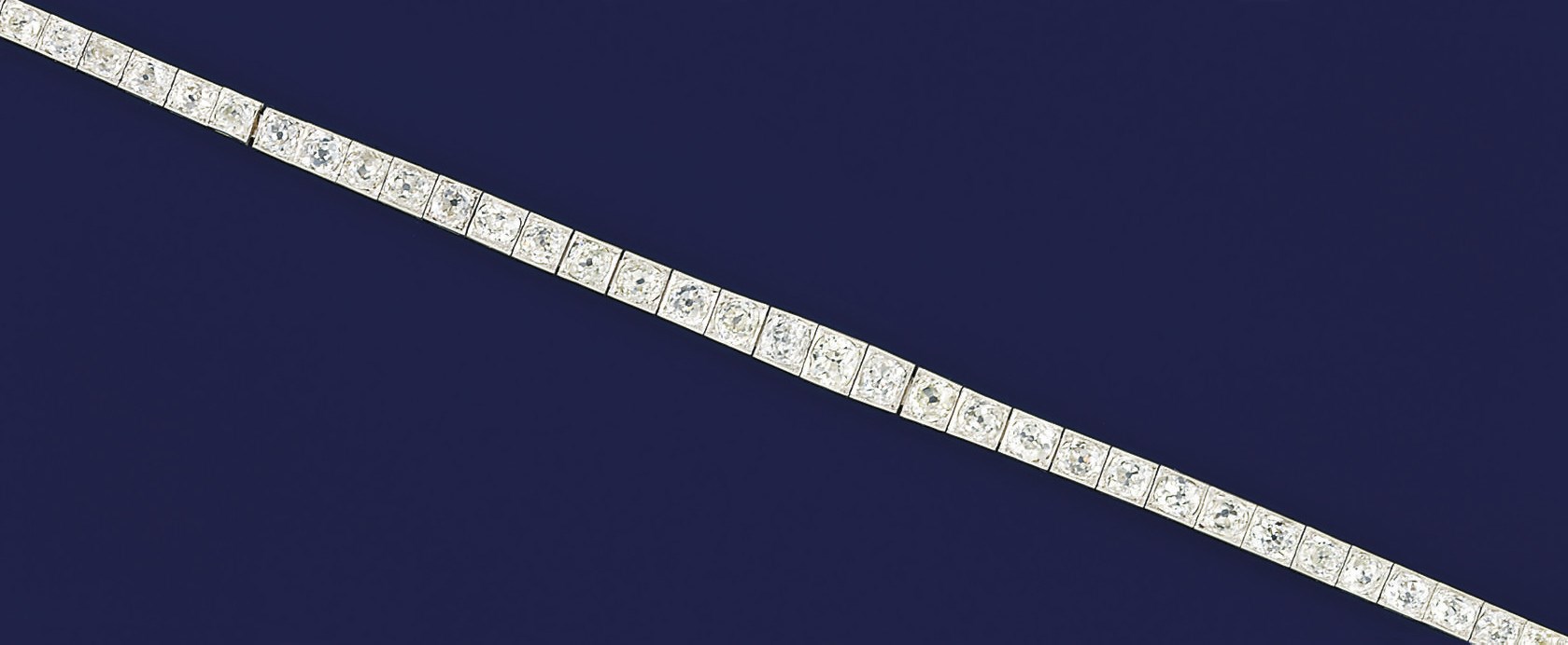 A platinum and diamond bracelet