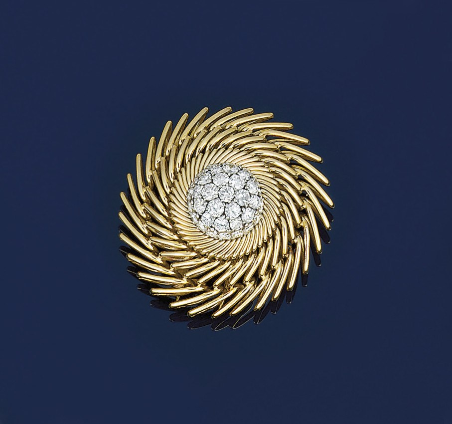 A gold and diamond brooch, by Van Cleef & Arpels