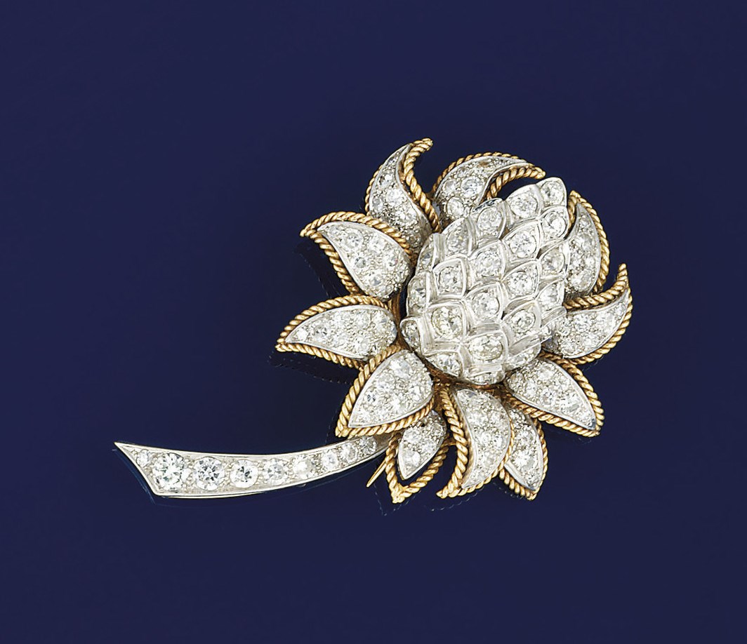 A diamond brooch, by Vourakis