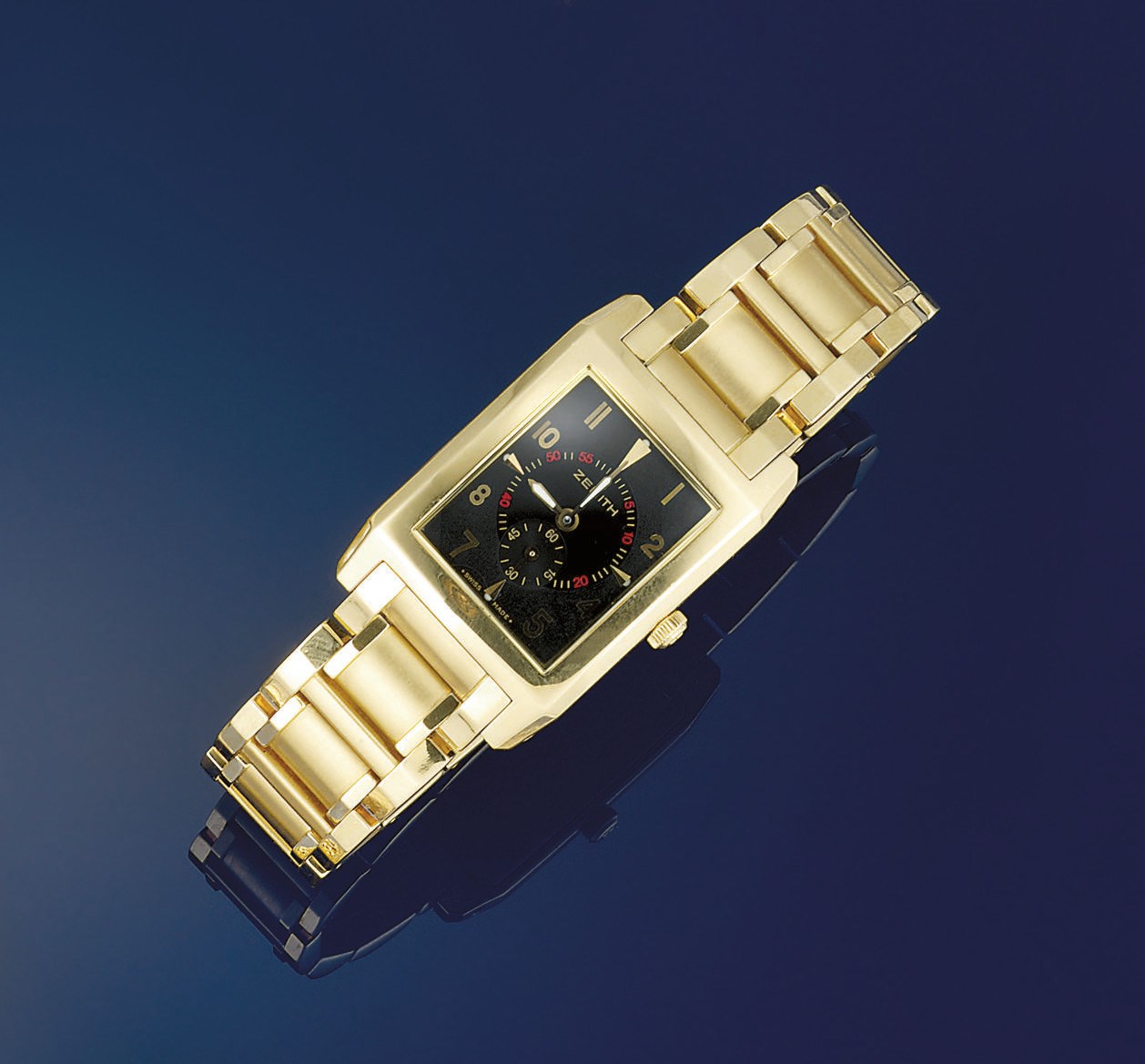 An 18ct. gold bracelet watch, by Zenith