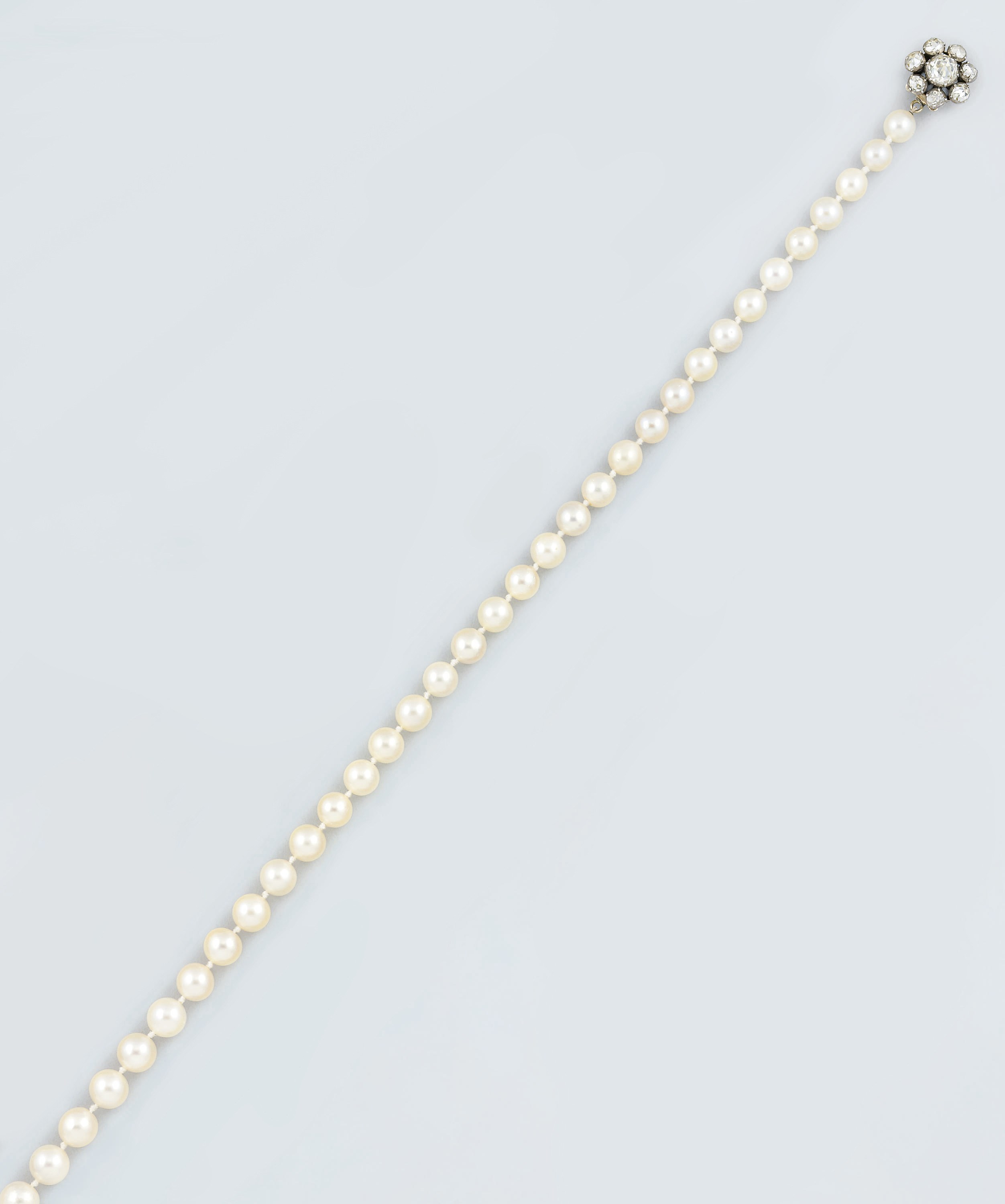 A cultured pearl and diamond necklace