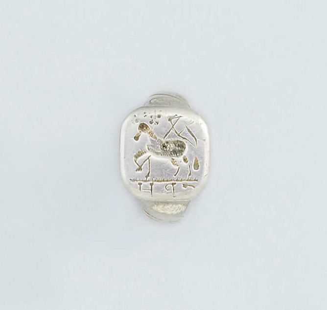 An antique silver merchant's ring