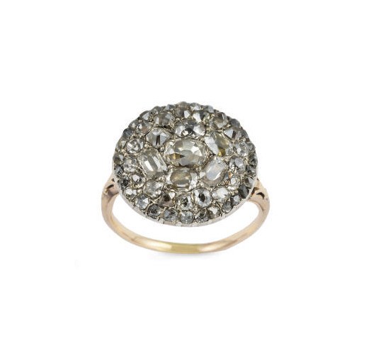A late 18th century French diamond cluster ring