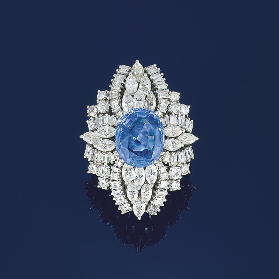 A sapphire and diamond ring