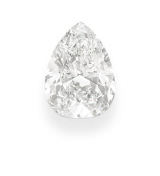 AN UNMOUNTED PEAR-SHAPED DIAMOND