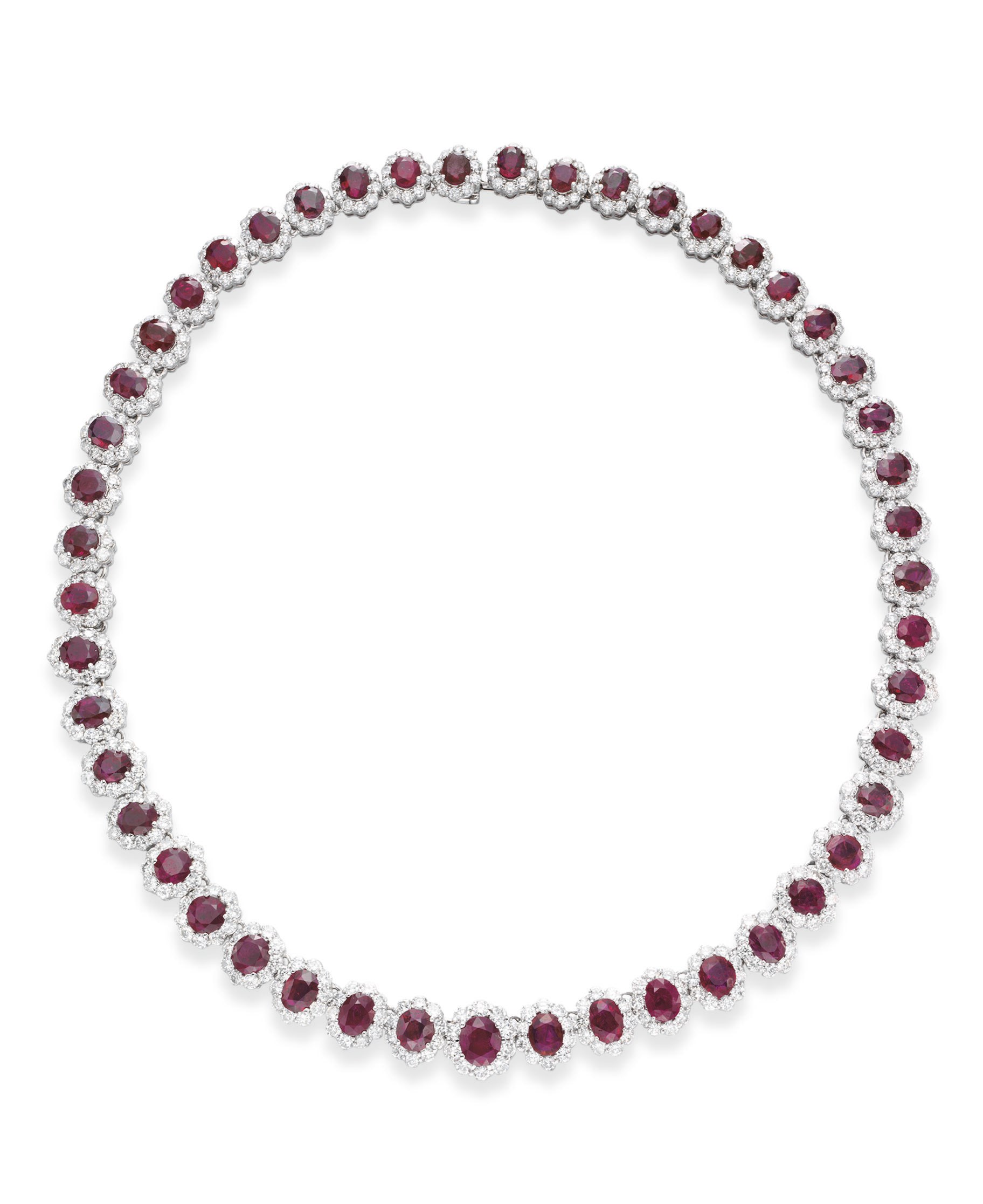 A RUBY AND DIAMOND NECKLACE