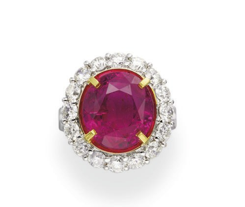 A RUBY AND DIAMOND RING