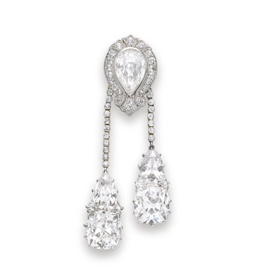 A BELLE EPOQUE DIAMOND LAVALIERE PENDANT