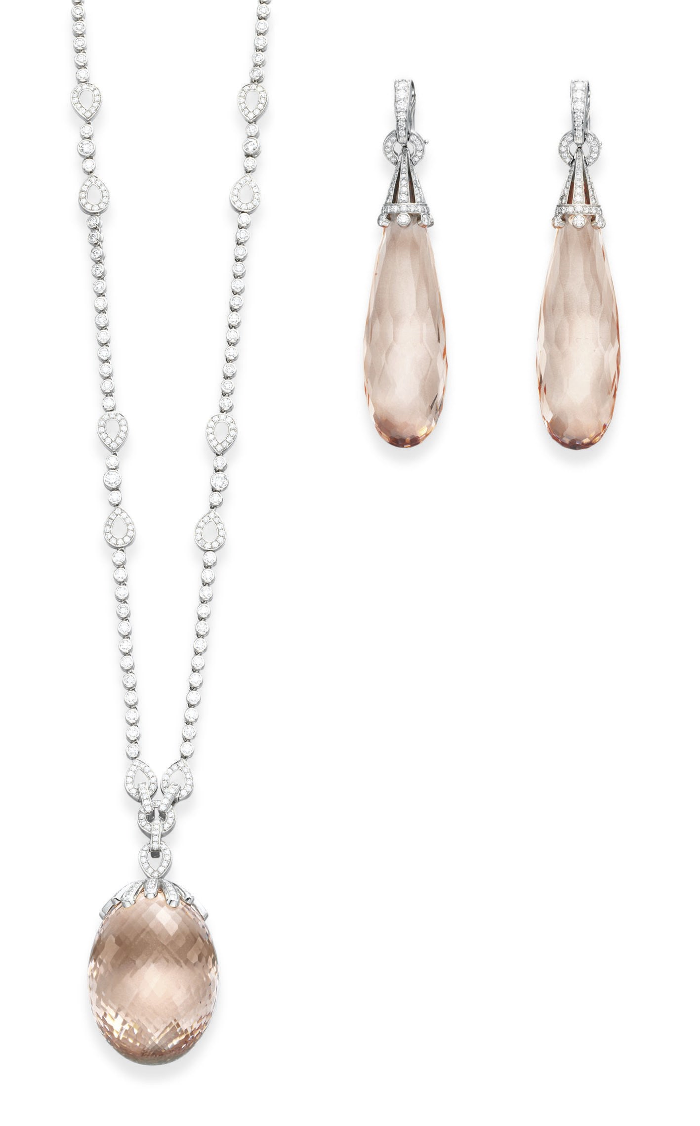A SUITE OF MORGANITE AND DIAMOND JEWELRY, BY TIFFANY & CO.