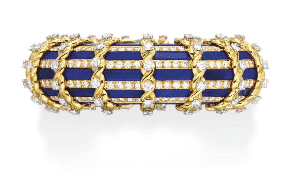 A LAPIS LAZULI, DIAMOND AND GOLD BRACELET, BY JEAN SCHLUMBERGER, TIFFANY & CO.