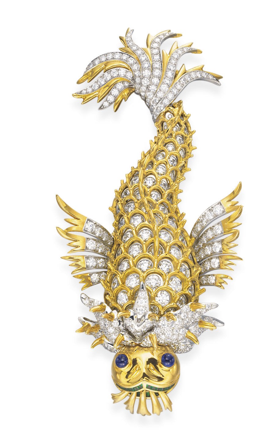 A DIAMOND, SAPPHIRE AND EMERALD 'DOLPHIN' BROOCH, BY JEAN SCHLUMBERGER, TIFFANY & CO.