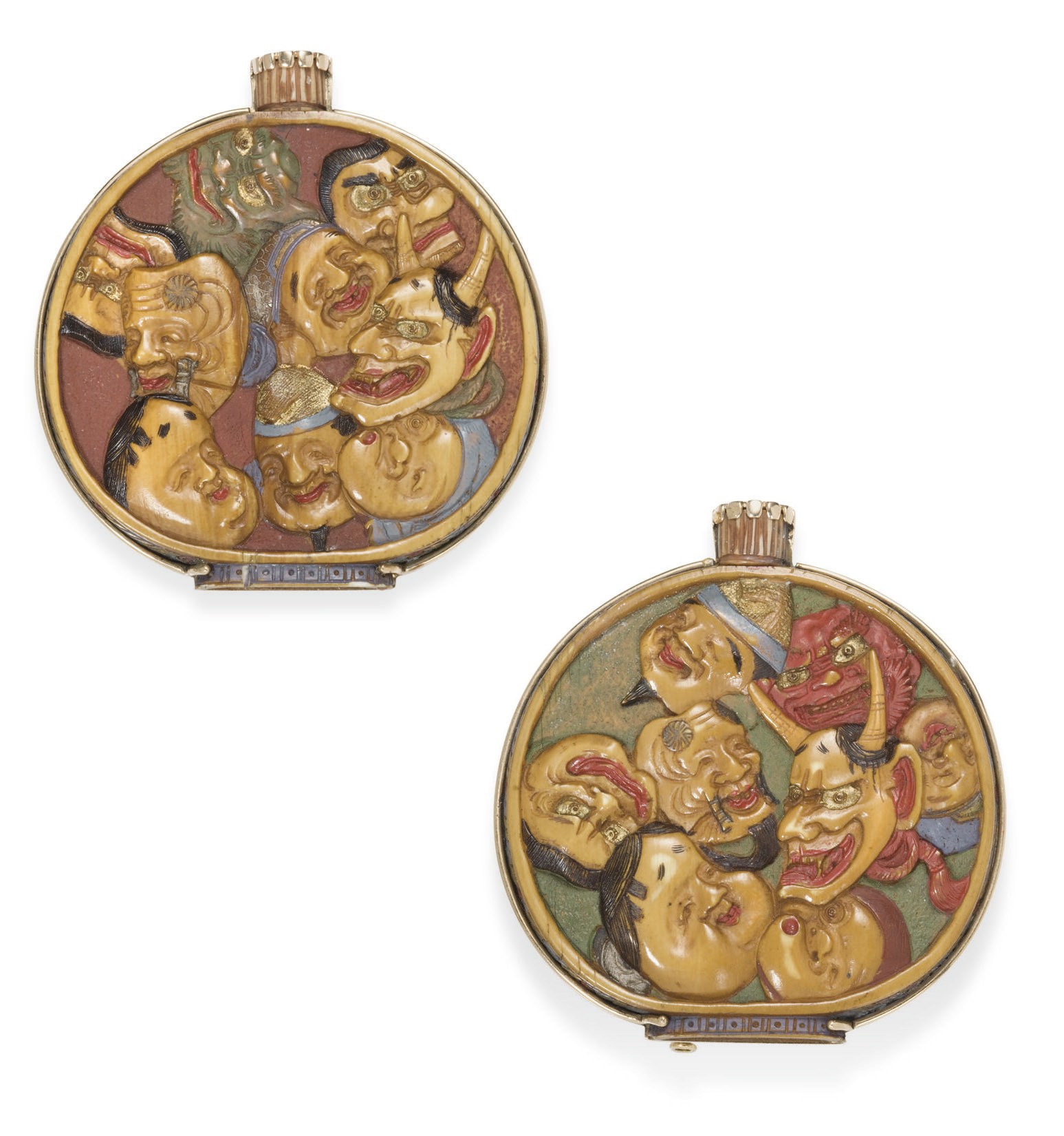 **A PAIR OF BONE BROOCHES, BY WEDDERIEN