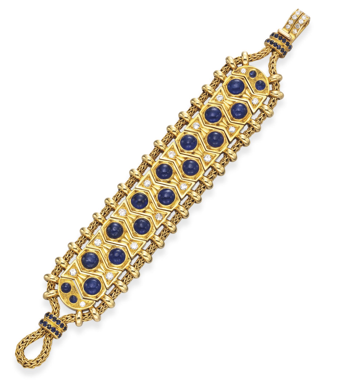 A SAPPHIRE, DIAMOND AND GOLD BRACELET, BY RENE BOIVIN