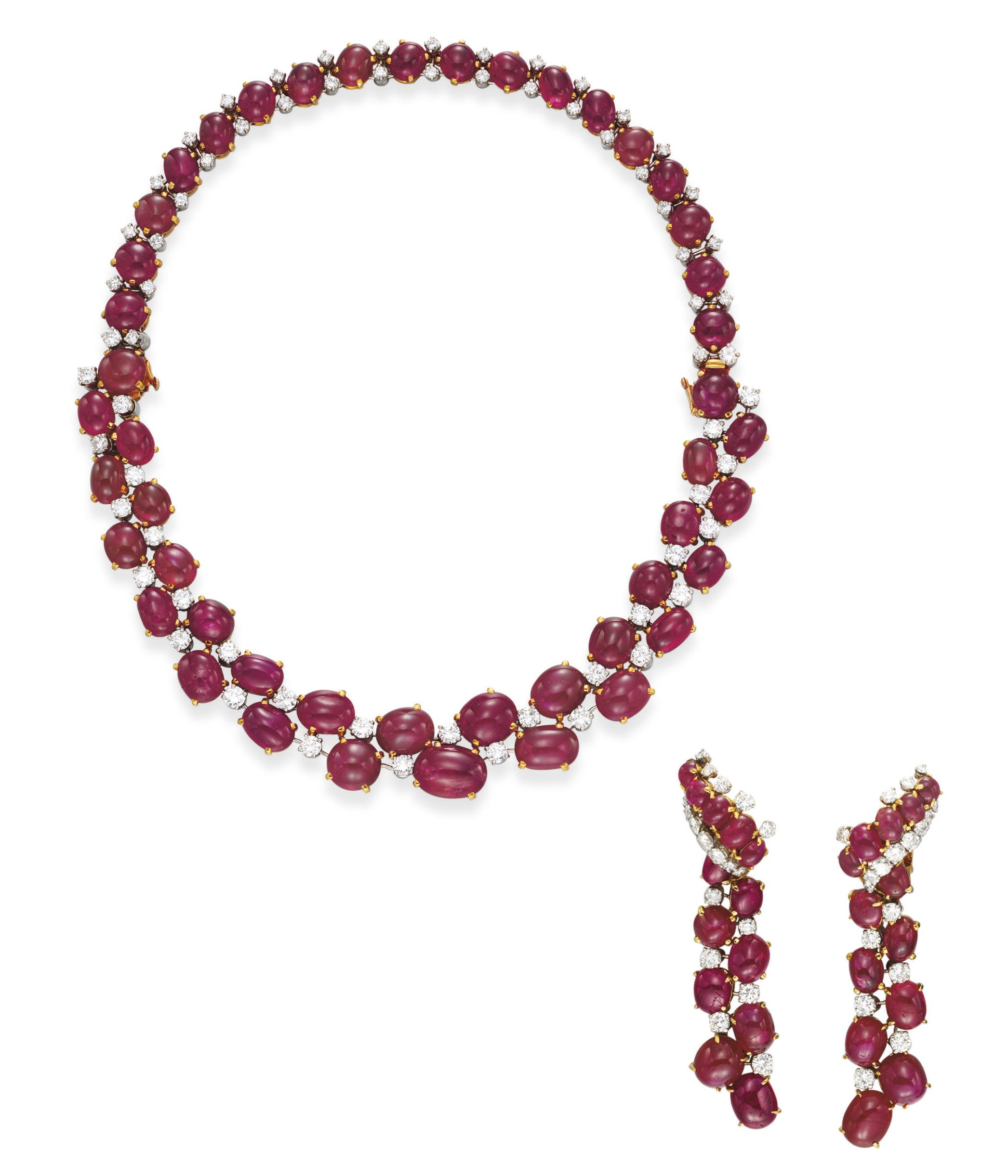 A SUITE OF RUBY AND DIAMOND JEWELRY, BY VAN CLEEF & ARPELS