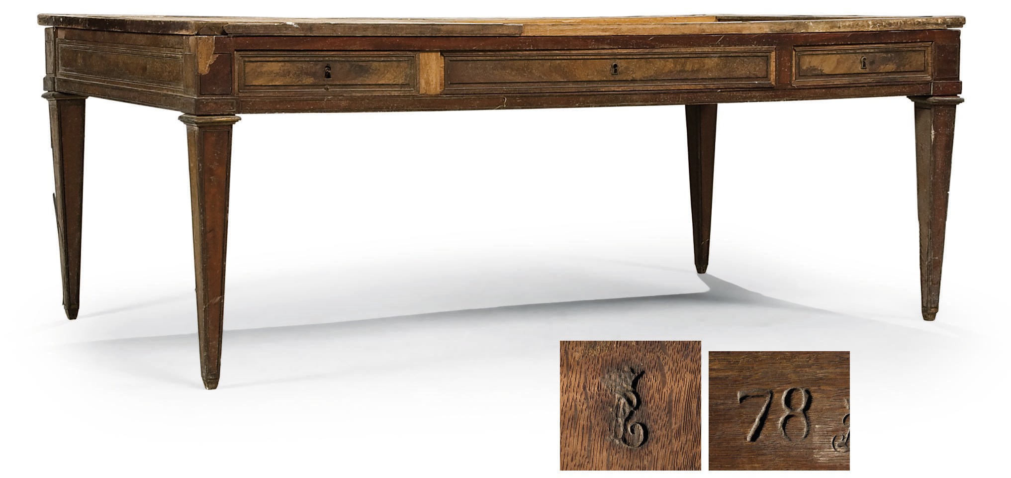 BUREAU PLAT D'EPOQUE LOUIS-PHILIPPE