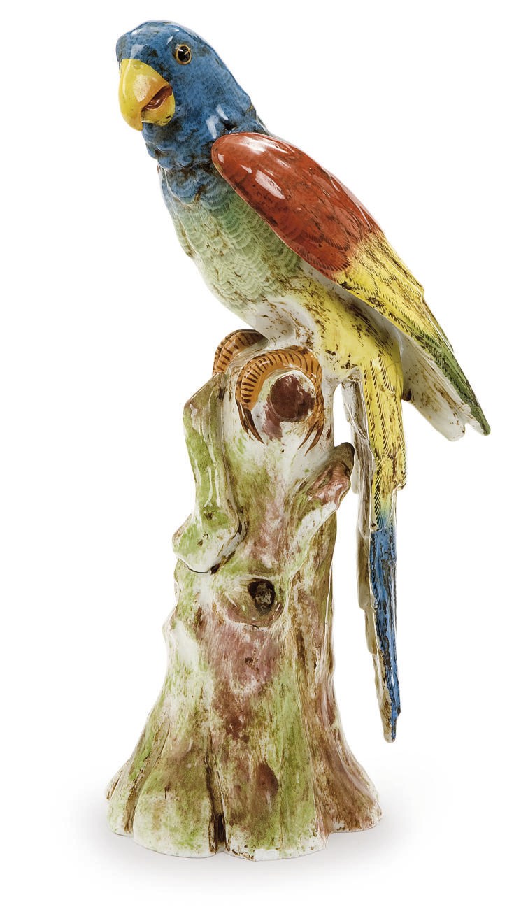 PERROQUET EN PORCELAINE DE PARIS