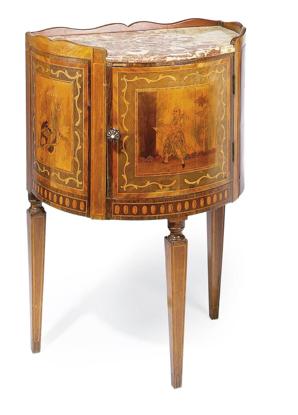 COMMODE DEMI-LUNE DU XIXEME SIECLE