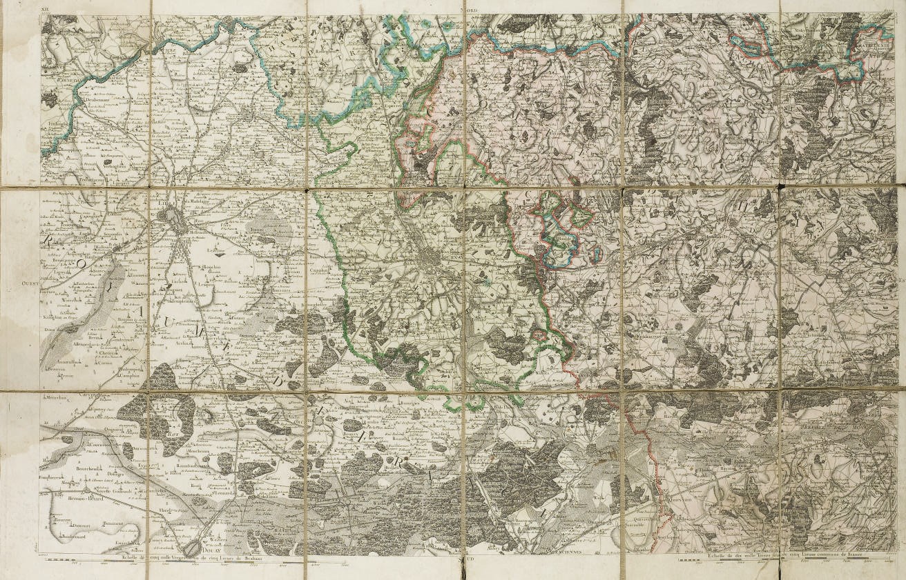 CARTE DE JEMMAPES AYANT APPARTENU A LOUIS-PHILIPPE, ROI DES FRANCAIS (1773-1850)