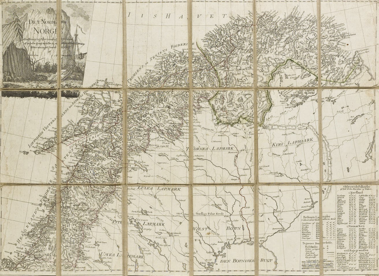 CARTE DE NORVEGE UTILISEE PAR LOUIS-PHILIPPE, ROI DES FRANCAIS (1773-1850)