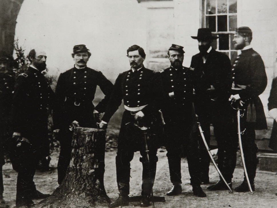 PHOTOGRAPHIE MODERNE REPRESENTANT LES PRINCES D'ORLEANS PENDANT LA GUERRE DE SECESSION