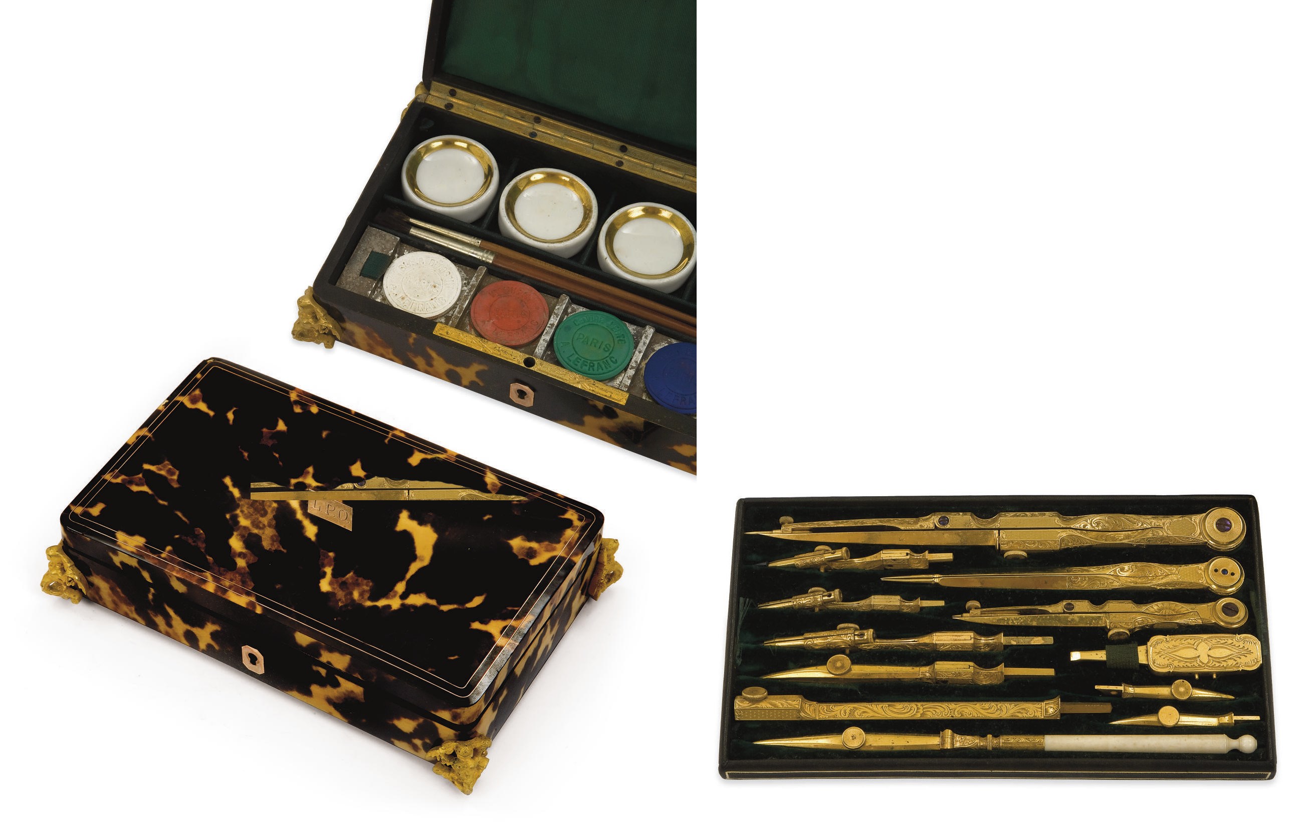 COFFRET D'AQUARELLISTE D'EPOQUE LOUIS-PHILIPPE