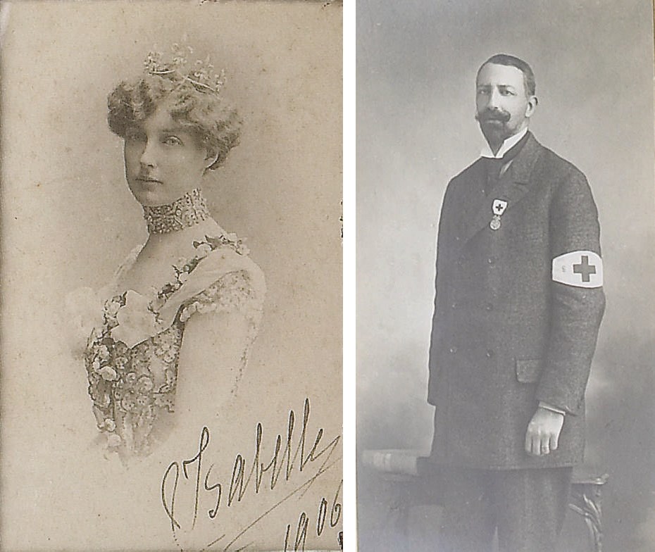 PAIRE DE PHOTOGRAPHIES ENCADRES DE JEAN ET ISABELLE, DUC ET DUCHESSE DE GUISE