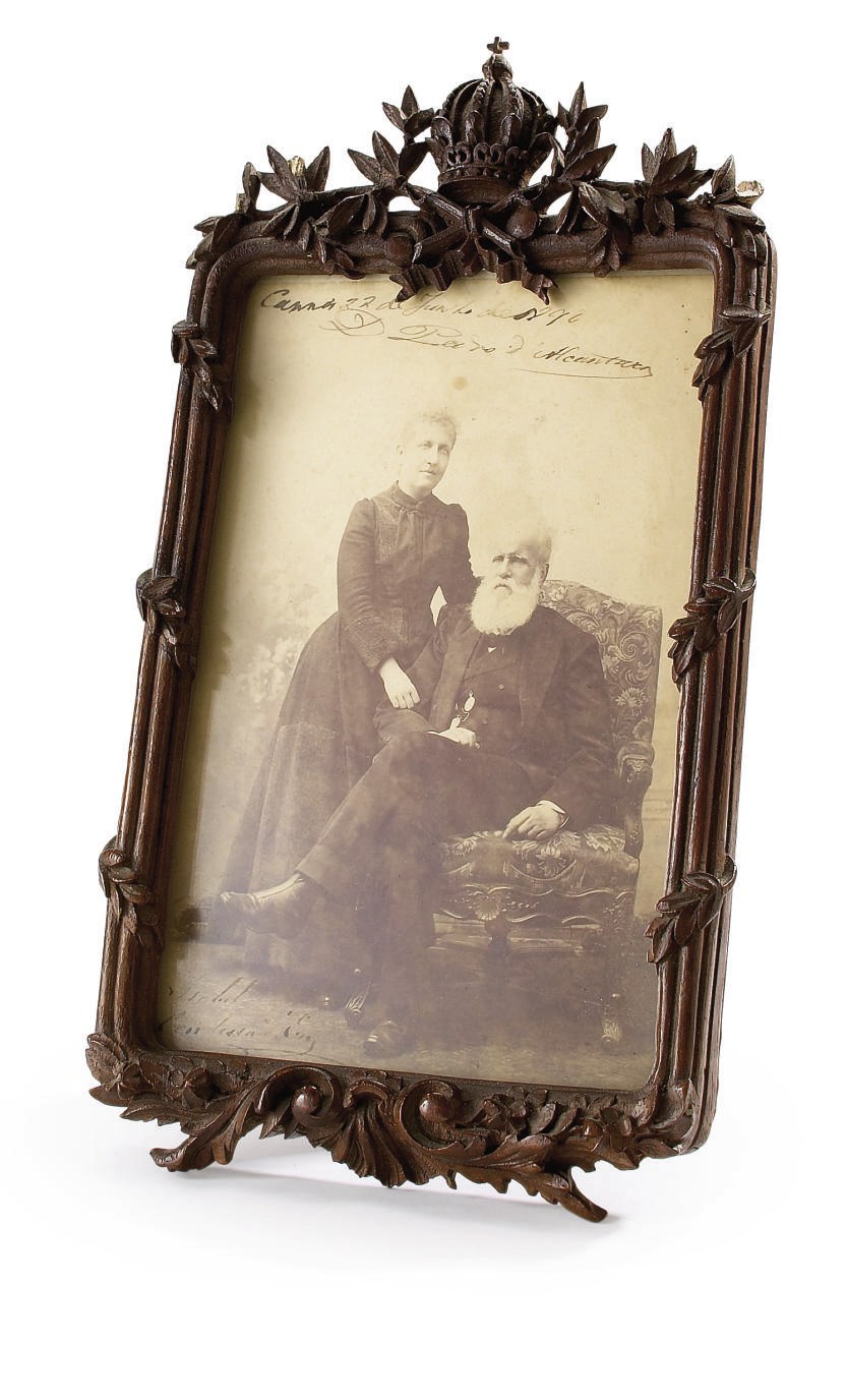PHOTOGRAPHIE REPRESENTANT DOM PEDRO II DU BRESIL (1825-1891) ET SA FILLE ISABELLE, COMTESSE D'EU (1846-1921)