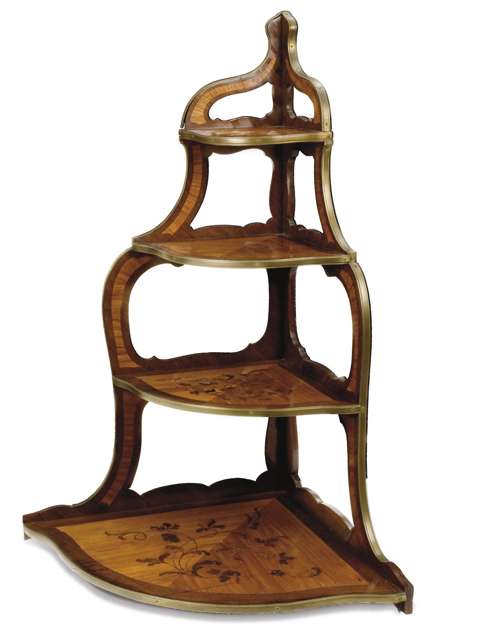 ETAGERE D'ANGLE D'APPLIQUE D'EPOQUE LOUIS XV