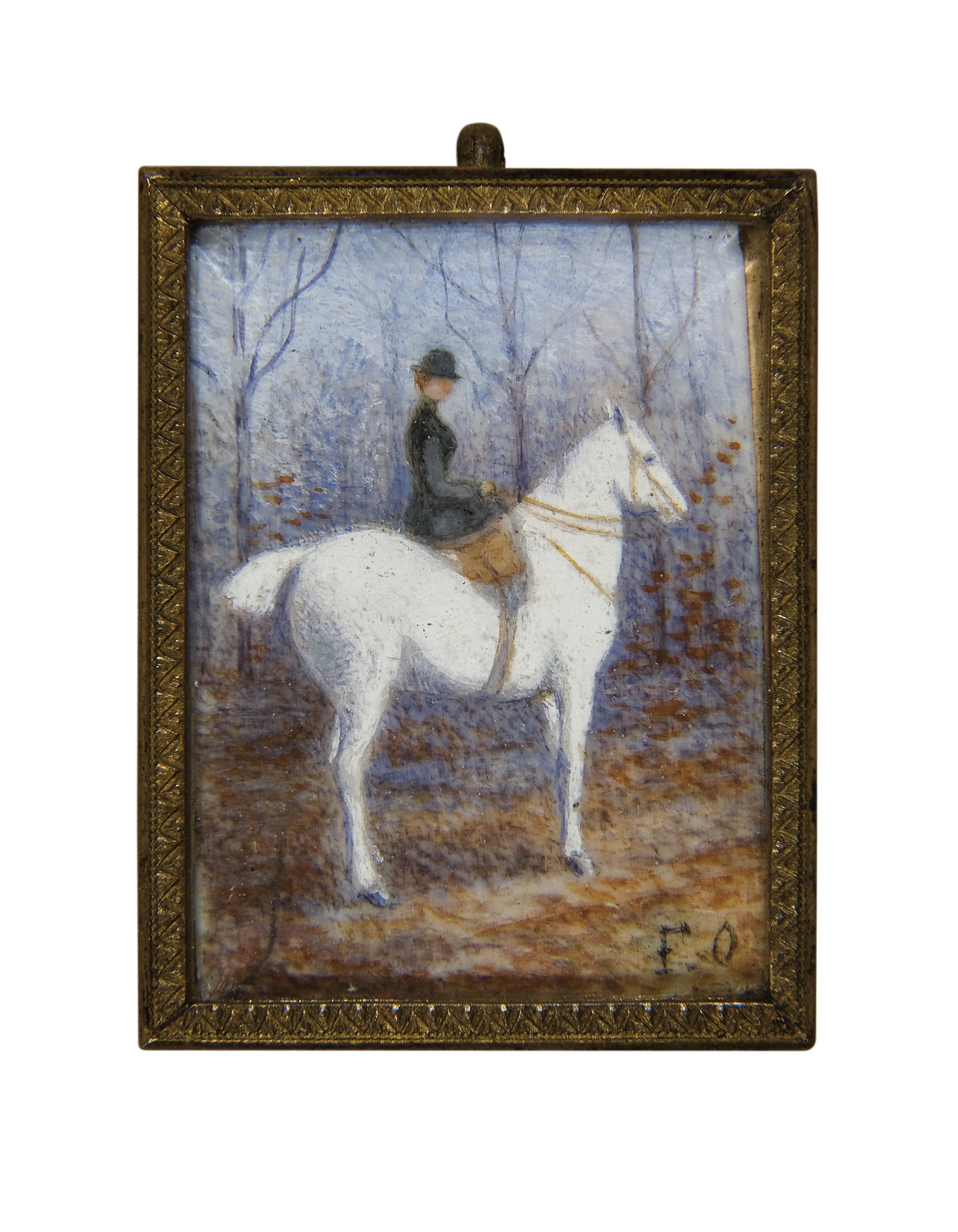 PETITE MINIATURE RECTANGULAIRE SUR IVOIRE