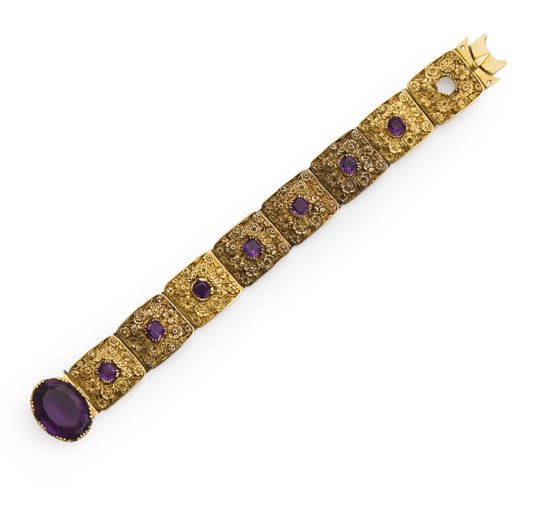 BRACELET EN OR ET AMETHYSTES