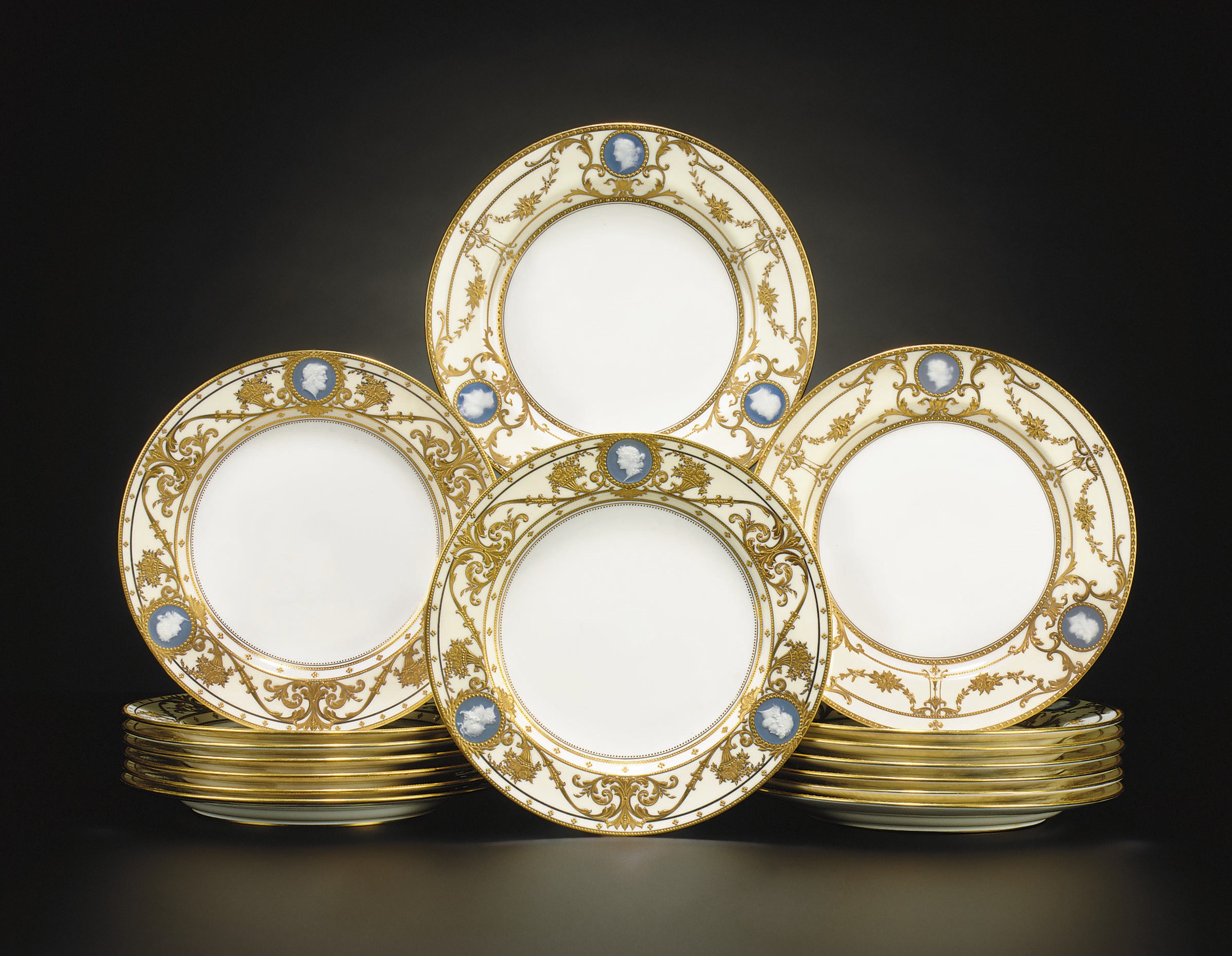 SIXTEEN MINTONS PATE-SUR-PATE PLATES