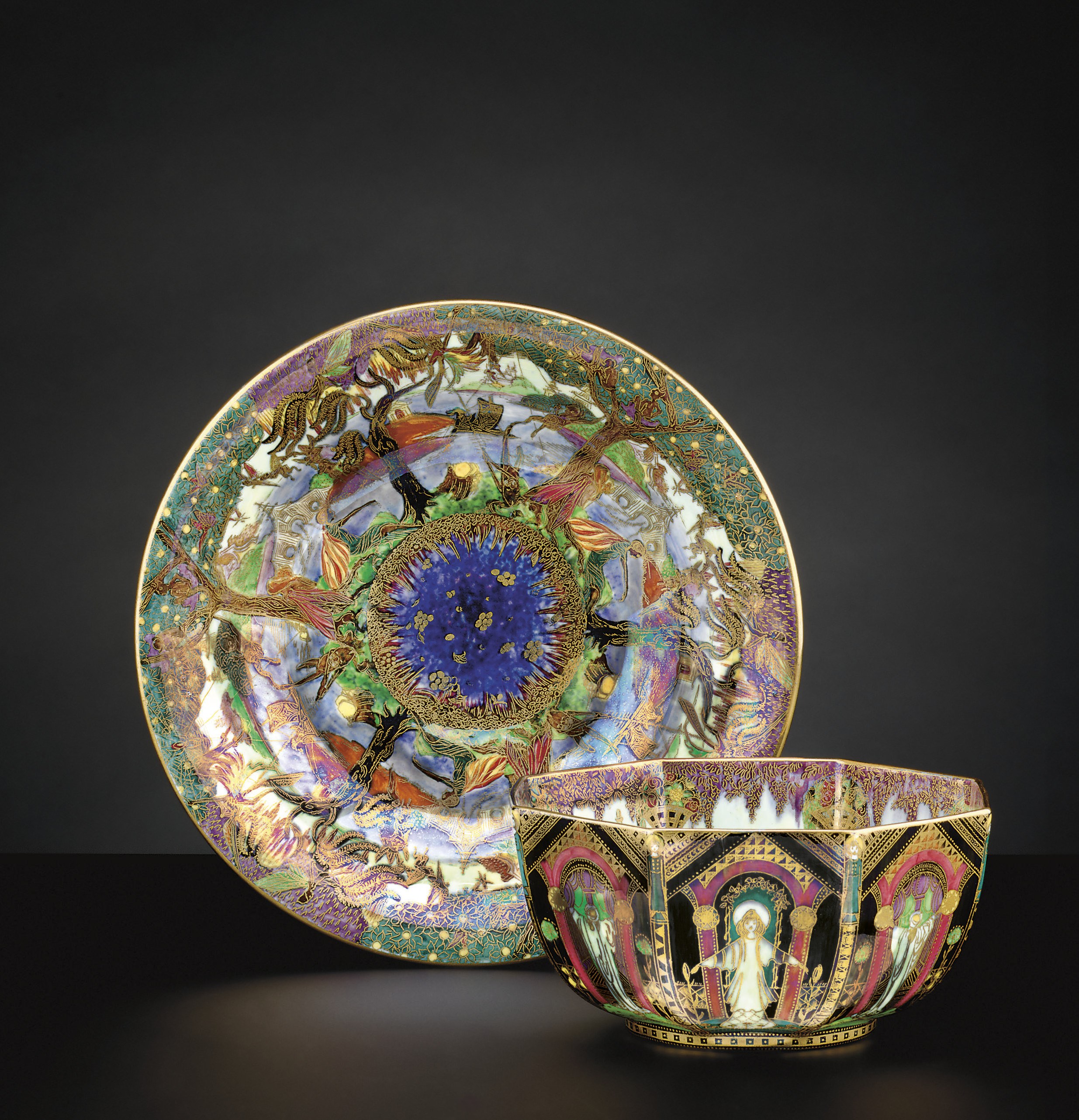 A WEDGWOOD FAIRYLAND LUSTRE 'LILY TRAY'