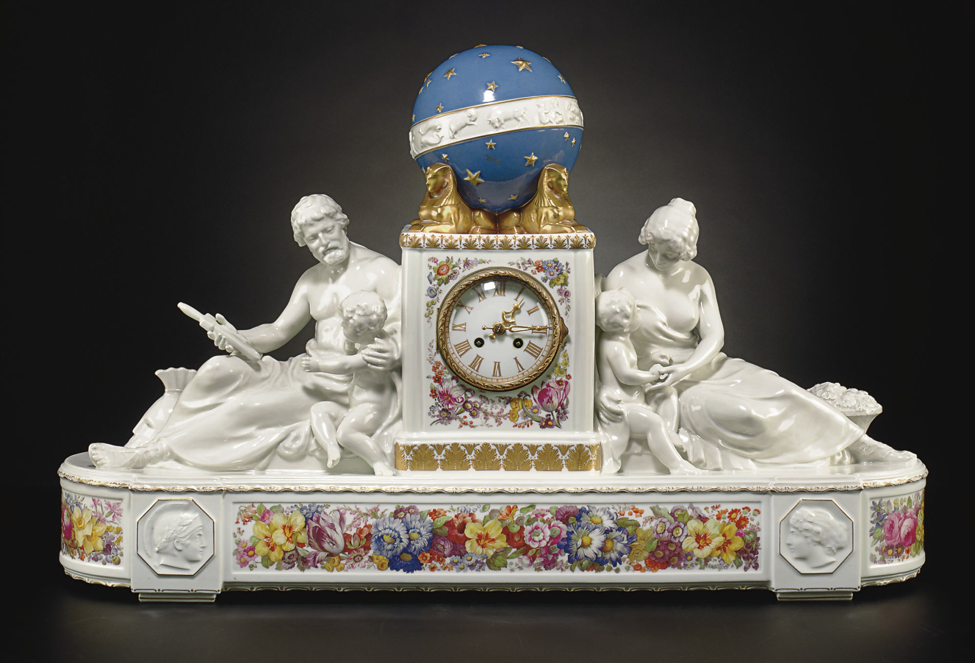 A BERLIN (K.P.M.) FIGURAL MANTEL CLOCK
