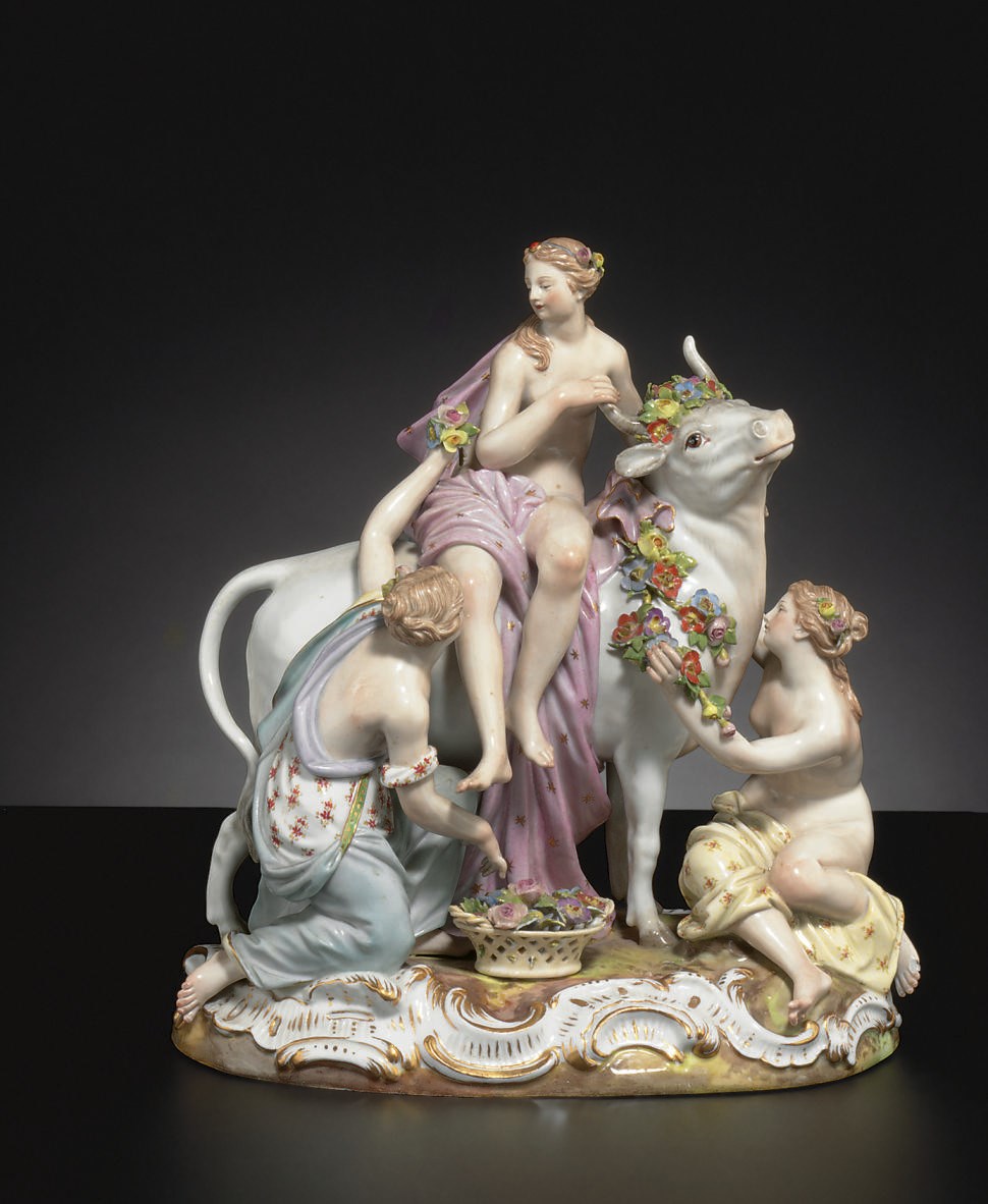 A MEISSEN FIGURE GROUP OF EUROPA AND THE BULL