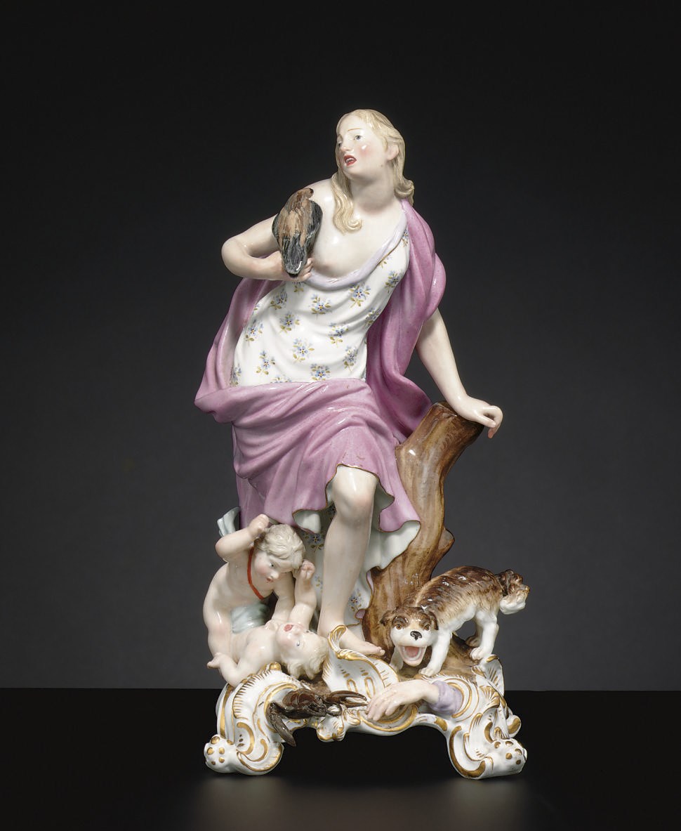 A MEISSEN FIGURE EMBLEMATIC OF TOUCH