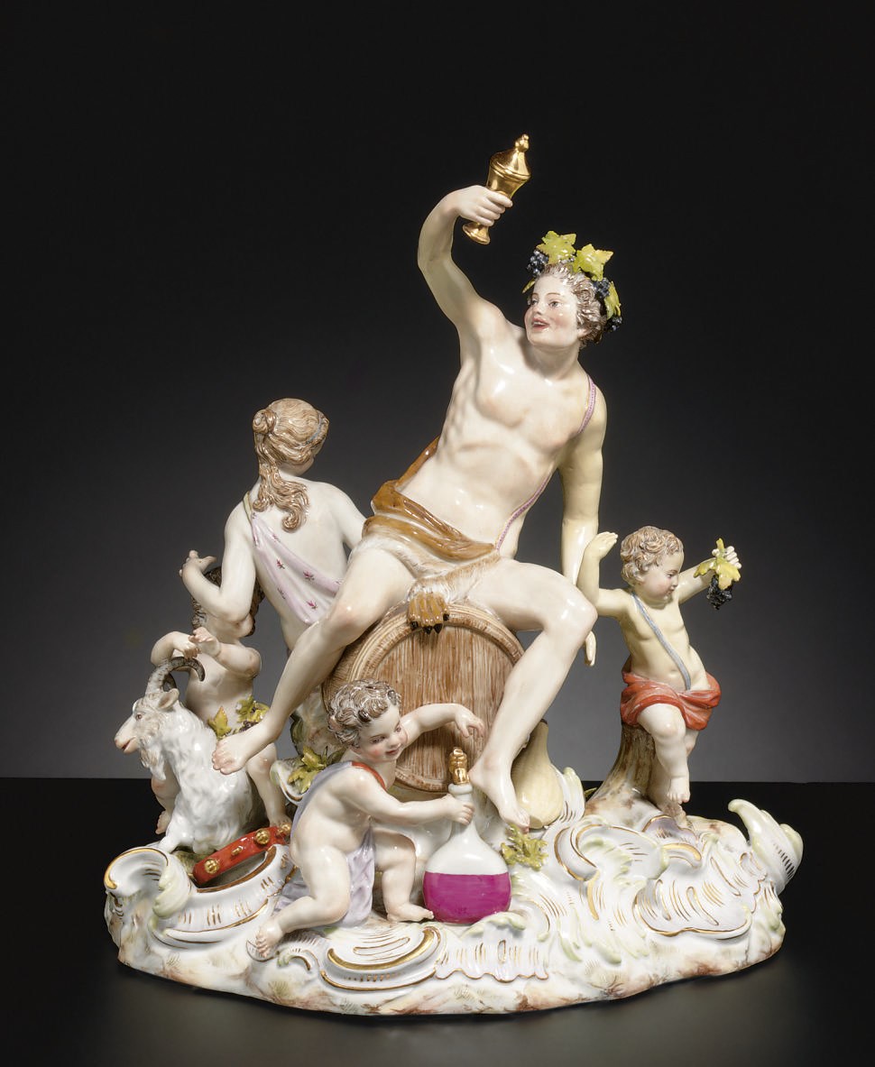 A MEISSEN BACCHANALIAN FIGURE GROUP