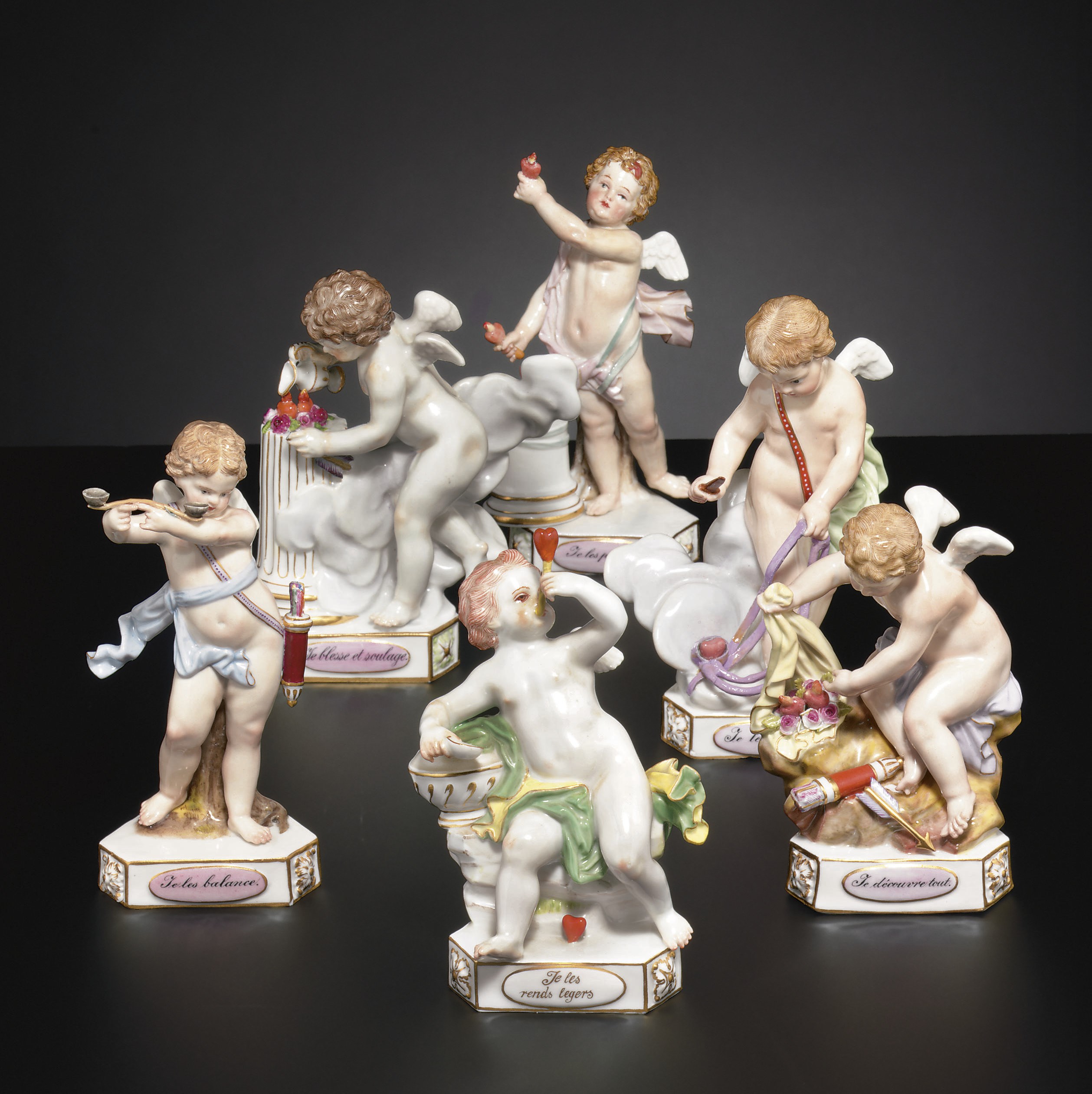 SIX MEISSEN MODELS OF DEVISENKINDER