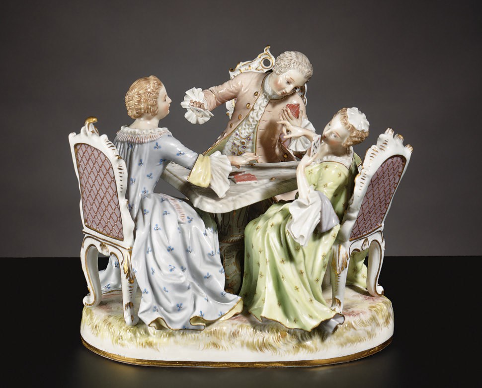 A MEISSEN FIGURE GROUP OF THE CARD PLAYERS